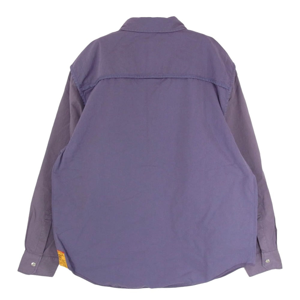 DIESEL ディーゼル A06218 S-CY ヴィンテージウォッシュ加工 袖切替 長袖 シャツ ジャケット パープル系 M【美品】【中古】