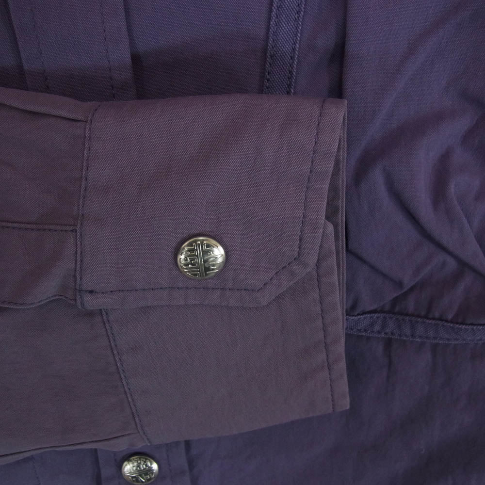 DIESEL ディーゼル A06218 S-CY ヴィンテージウォッシュ加工 袖切替 長袖 シャツ ジャケット パープル系 M【美品】【中古】