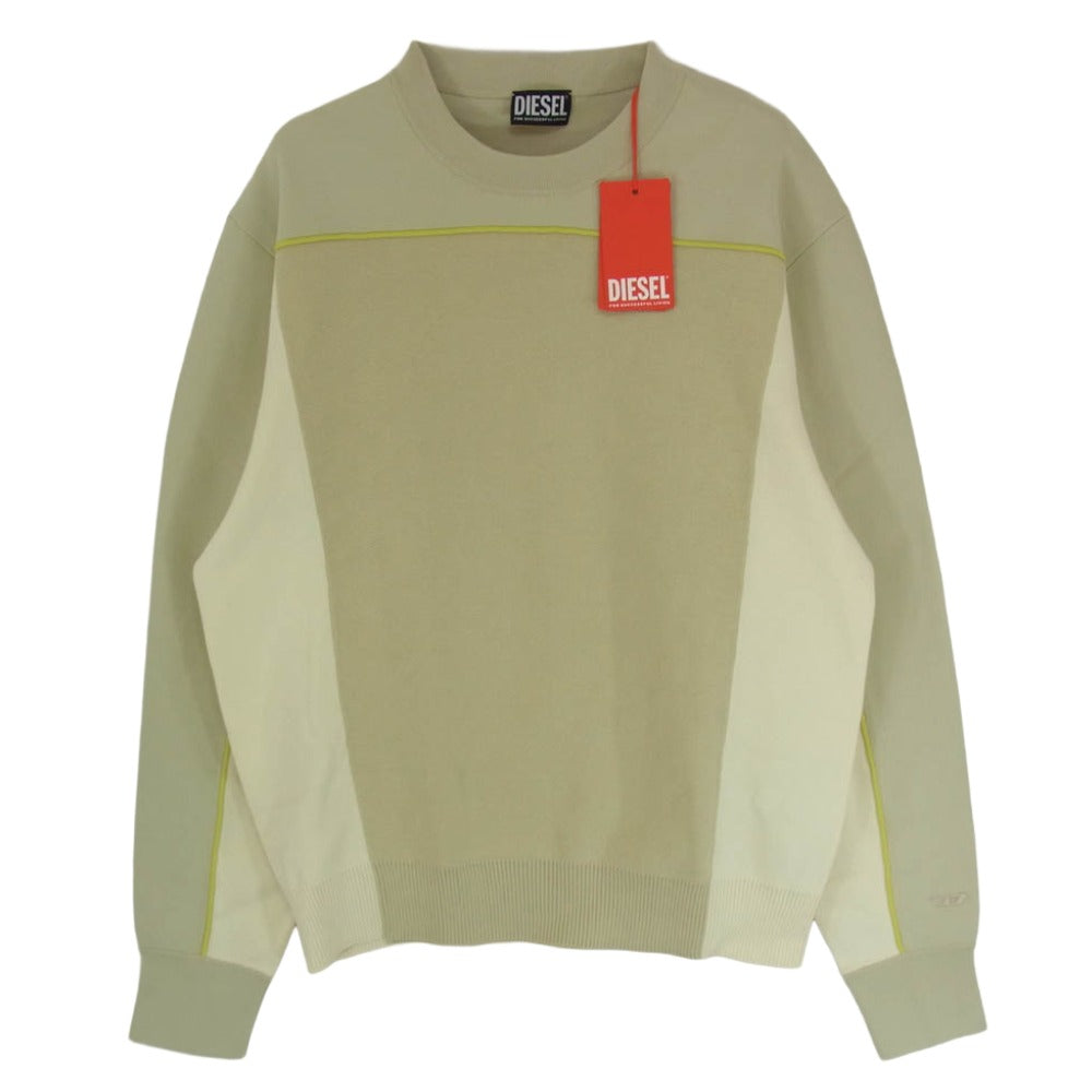 DIESEL ディーゼル A04085 K-WICHITA KNIT WEAR クルーネック ニット セーター ベージュ系 L【極上美品】【中古】
