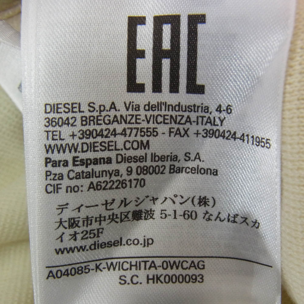 DIESEL ディーゼル A04085 K-WICHITA KNIT WEAR クルーネック ニット セーター ベージュ系 L【極上美品】【中古】
