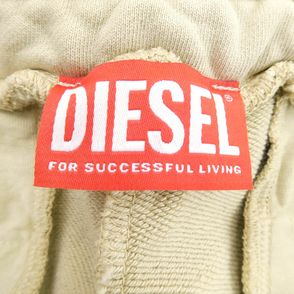 DIESEL ディーゼル A03747 P-TARY-IND ロゴプリント スウェットパンツ ベージュ系 L【極上美品】【中古】