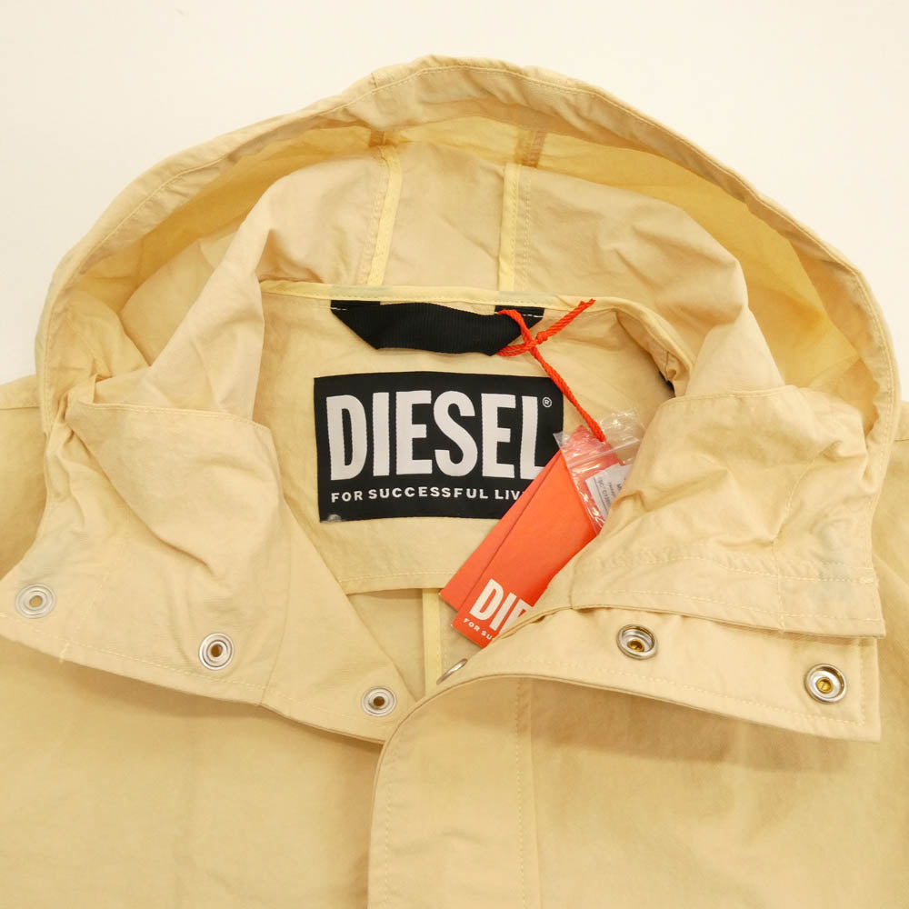 DIESEL ディーゼル A03733 J-LUI-A JACKET ナイロン フーデッド モッズコート ベージュ系 M【極上美品】【中古】
