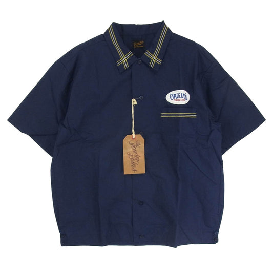 TENDERLOIN テンダーロイン T-P.P SHT #2 ロゴワッペン付き 半袖 ワークシャツ ネイビー系 M【中古】