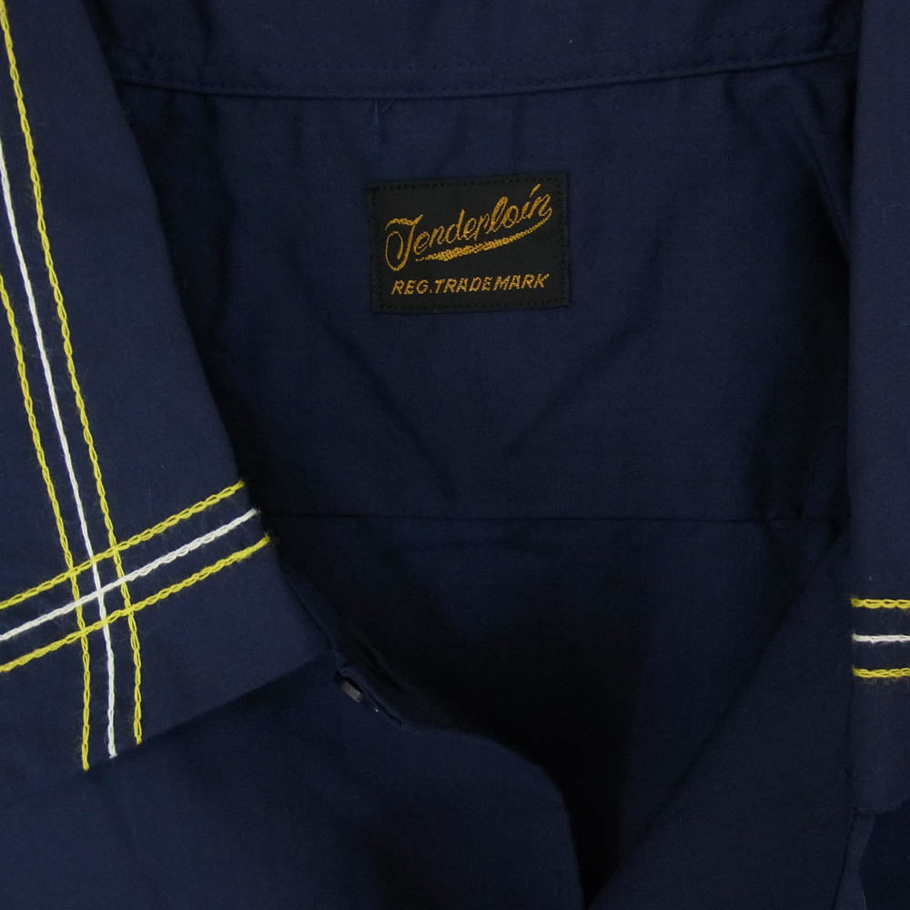 TENDERLOIN テンダーロイン T-P.P SHT #2 ロゴワッペン付き 半袖 ワークシャツ ネイビー系 M【中古】