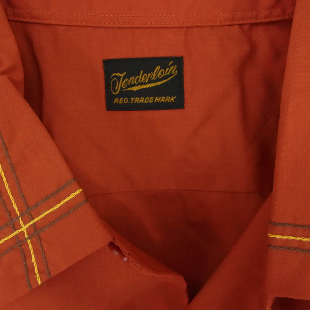 TENDERLOIN テンダーロイン T-P.P SHT #2 ロゴワッペン付き 半袖 ワークシャツ 朱色系 レッド系 M【中古】