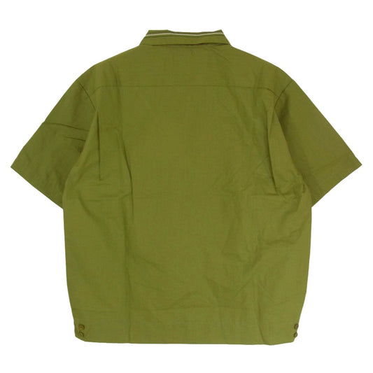 TENDERLOIN テンダーロイン T-P.P SHT ロゴワッペン付き 半袖 ワークシャツ カーキ系 グリーン系 M【中古】