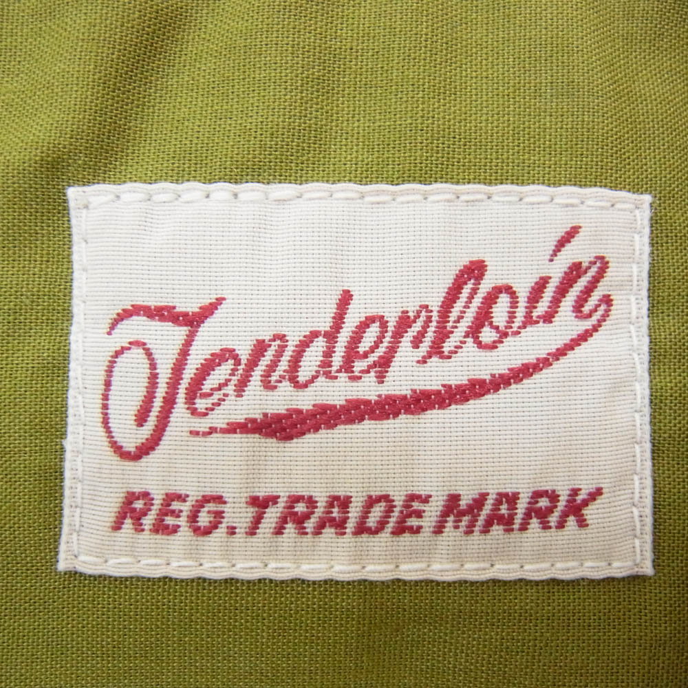 TENDERLOIN テンダーロイン T-P.P SHT ロゴワッペン付き 半袖 ワークシャツ カーキ系 グリーン系 M【中古】
