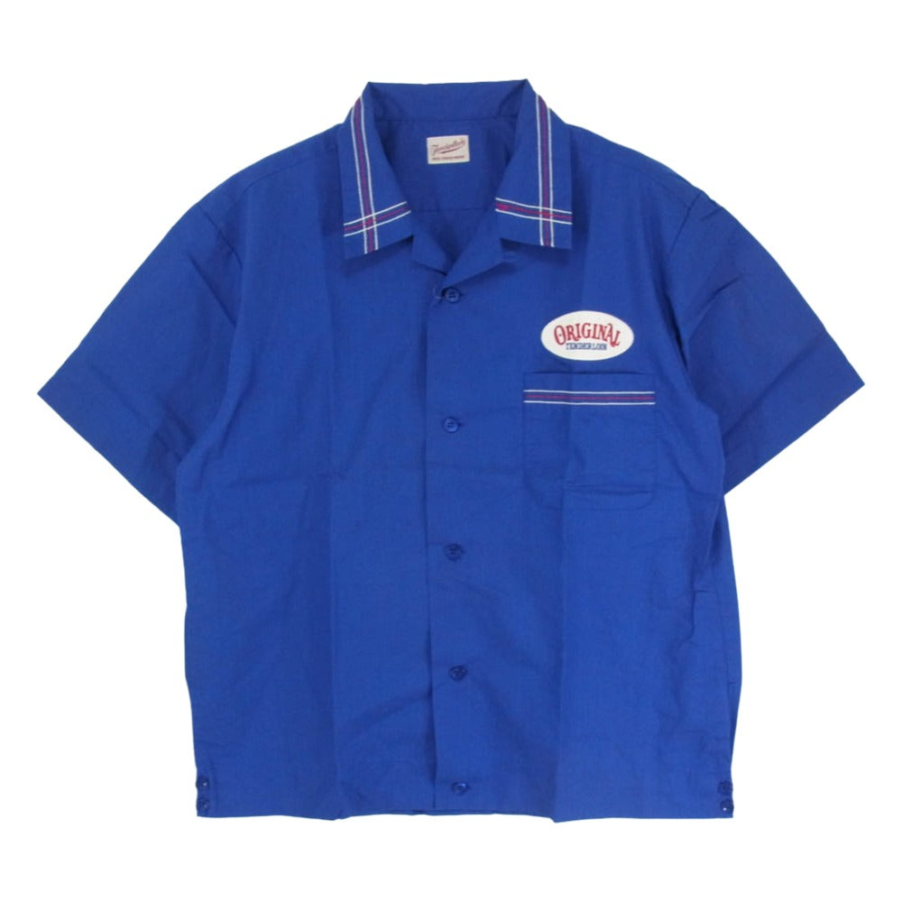 TENDERLOIN テンダーロイン T-P.P SHT ロゴワッペン付き 半袖 ワークシャツ ブルー系 M【中古】