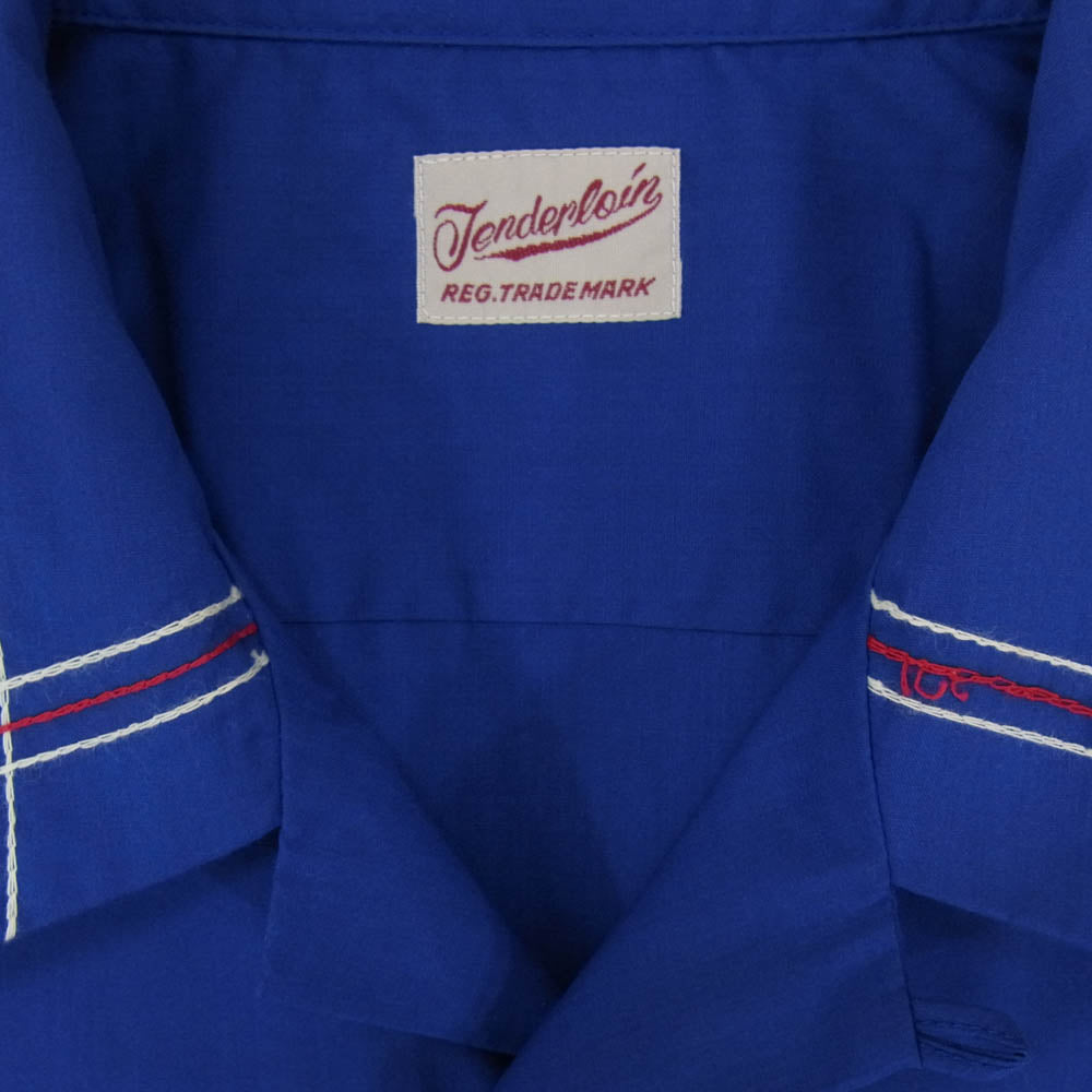 TENDERLOIN テンダーロイン T-P.P SHT ロゴワッペン付き 半袖 ワークシャツ ブルー系 M【中古】