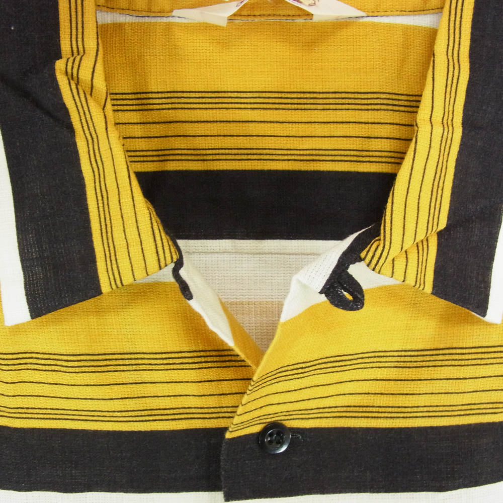 TENDERLOIN テンダーロイン T-BOADER SHT ボーダー 半袖 オープンカラー シャツ イエロー系 M【中古】