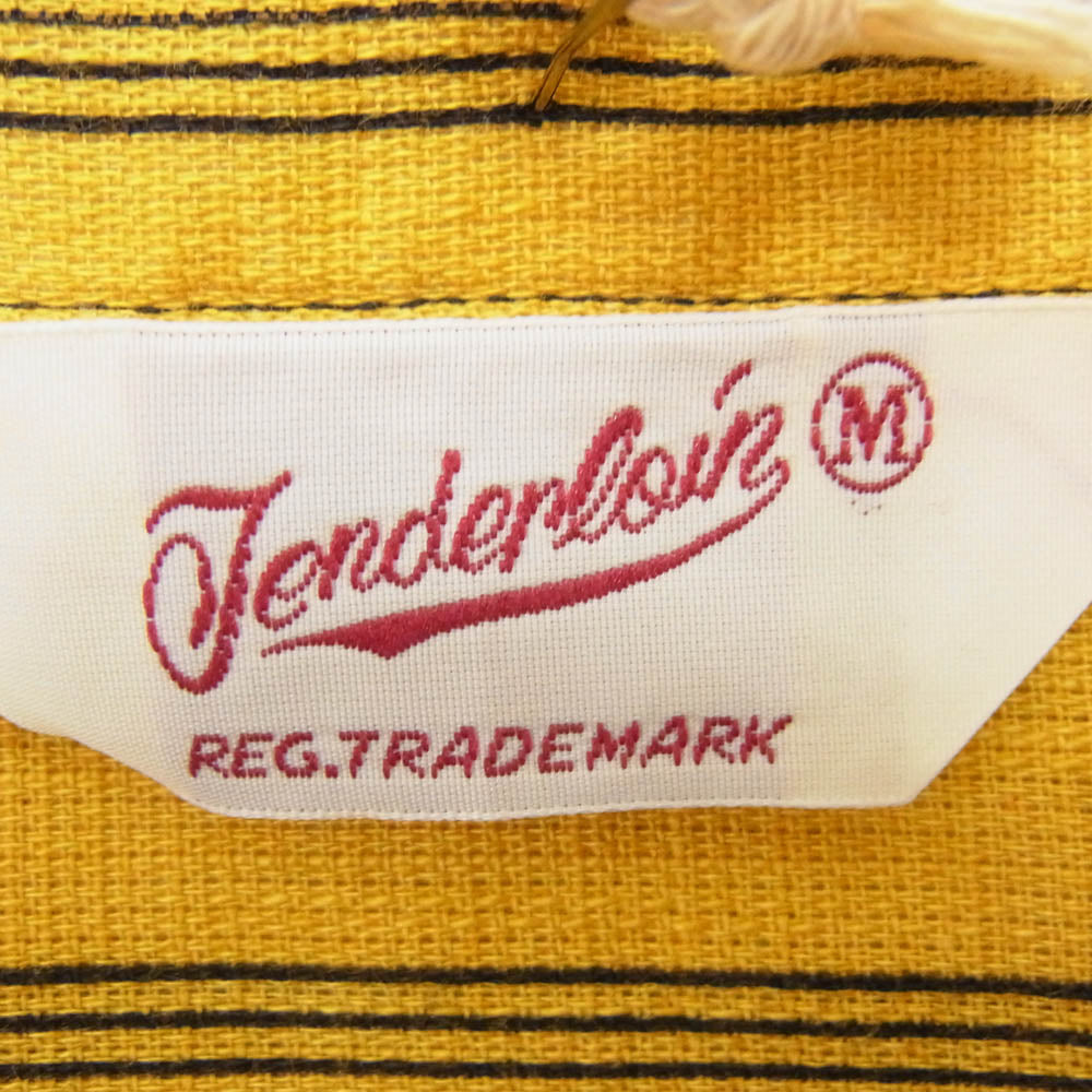 TENDERLOIN テンダーロイン T-BOADER SHT ボーダー 半袖 オープンカラー シャツ イエロー系 M【中古】