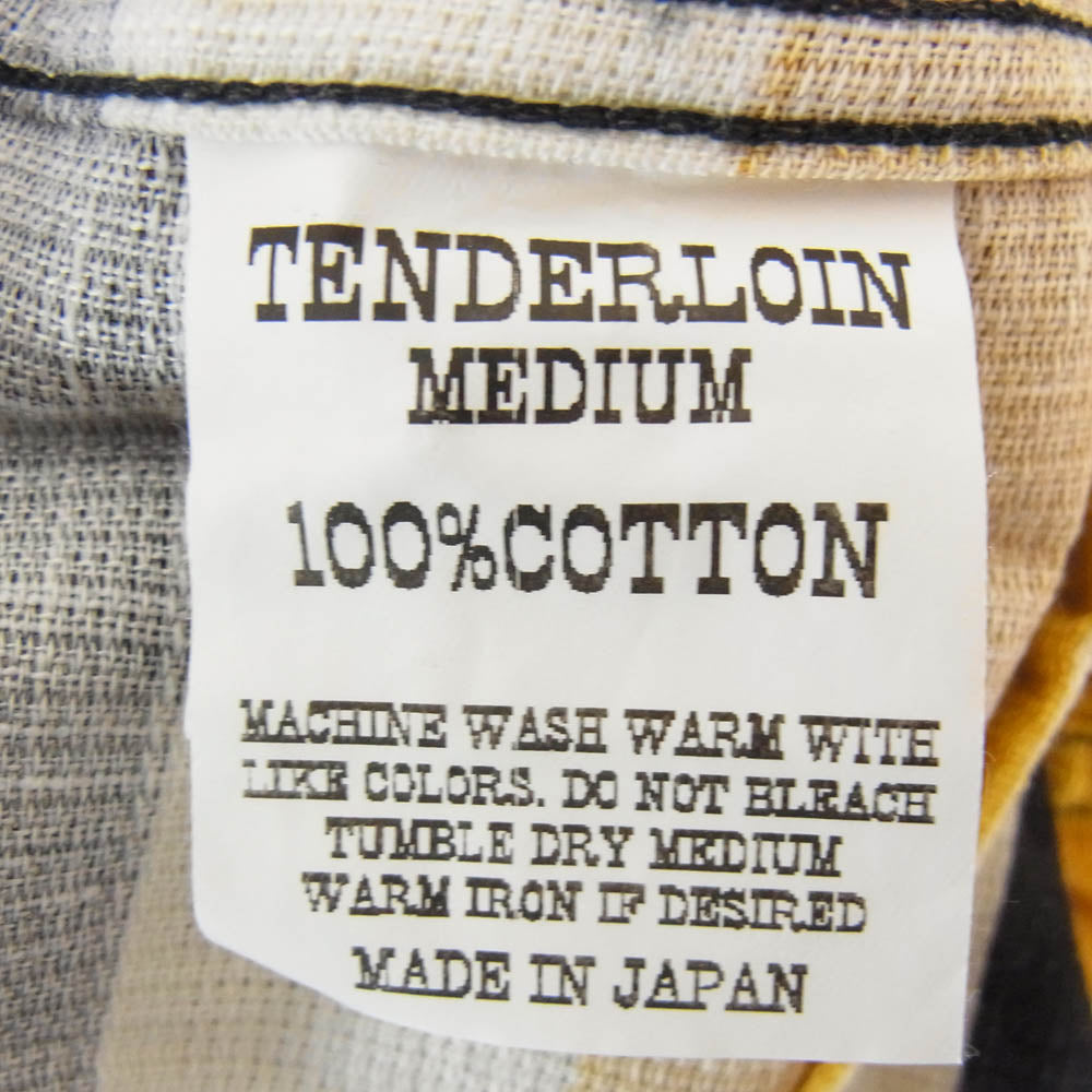 TENDERLOIN テンダーロイン T-BOADER SHT ボーダー 半袖 オープンカラー シャツ イエロー系 M【中古】