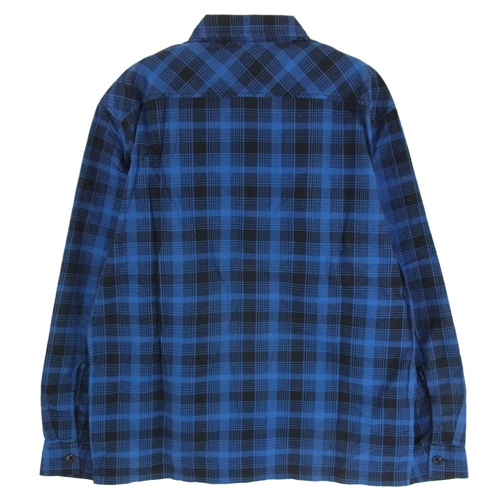 TENDERLOIN テンダーロイン T-PRINT FLANNEL CHECK SHT チェーン刺繡ロゴ チェック プリントフランネル 長袖シャツ ブルー系 S【中古】