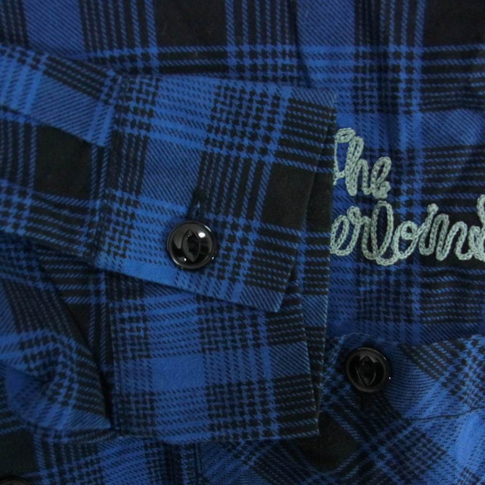 TENDERLOIN テンダーロイン T-PRINT FLANNEL CHECK SHT チェーン刺繡ロゴ チェック プリントフランネル 長袖シャツ ブルー系 S【中古】