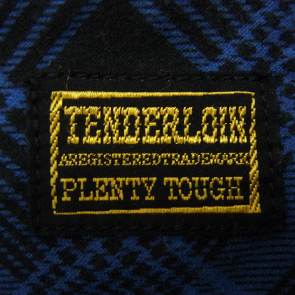 TENDERLOIN テンダーロイン T-PRINT FLANNEL CHECK SHT チェーン刺繡ロゴ チェック プリントフランネル 長袖シャツ ブルー系 S【中古】