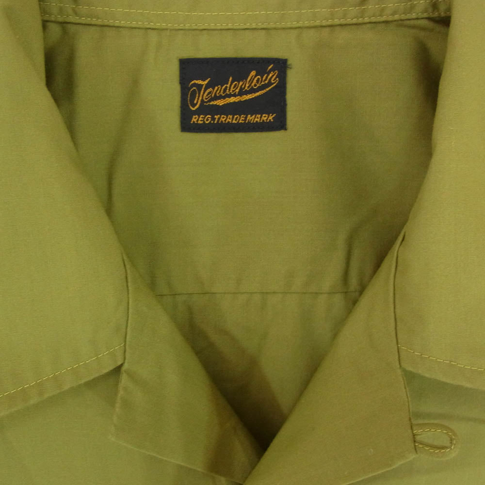 TENDERLOIN テンダーロイン T-P.P SHT SHORT 半袖 オープンカラー シャツ グリーン系 カーキ系 M【美品】【中古】