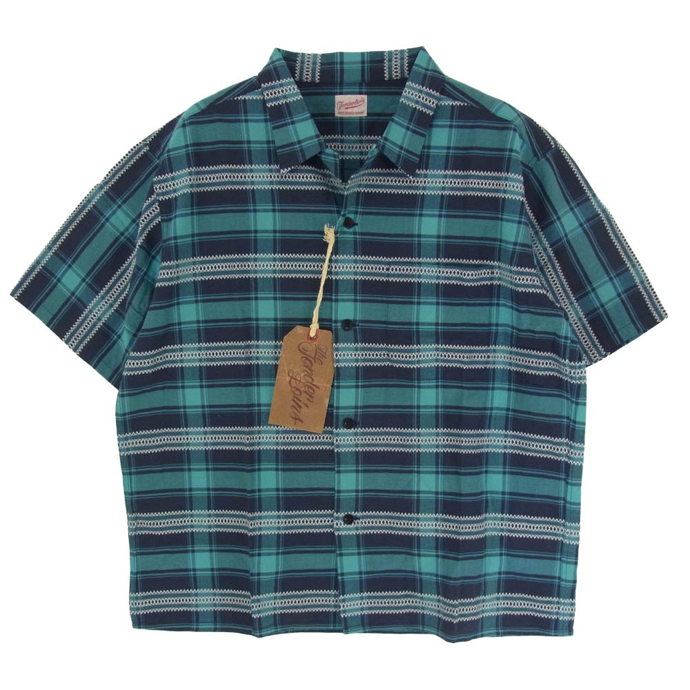 TENDERLOIN テンダーロイン T-CHECK SHT S/S チェック 半袖 オープンカラー シャツ ブルー系 M【中古】