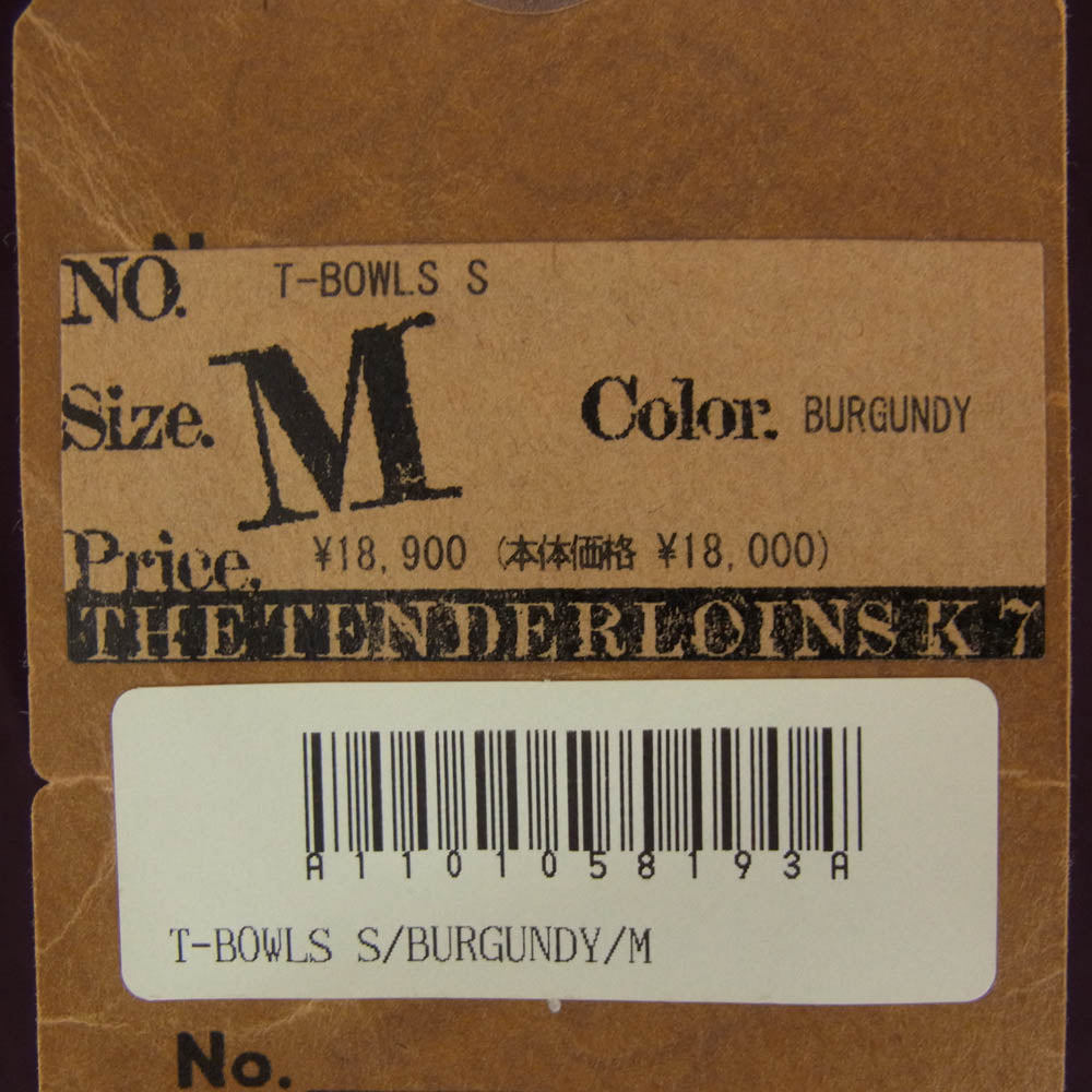 TENDERLOIN テンダーロイン T-BOWL SHT S チェーン刺繍ロゴ 半袖 オープンカラー ボーリングシャツ バーガンディ系 M【中古】