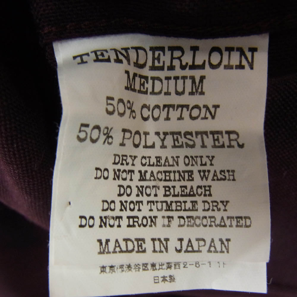 TENDERLOIN テンダーロイン T-BOWL SHT S チェーン刺繍ロゴ 半袖 オープンカラー ボーリングシャツ バーガンディ系 M【中古】