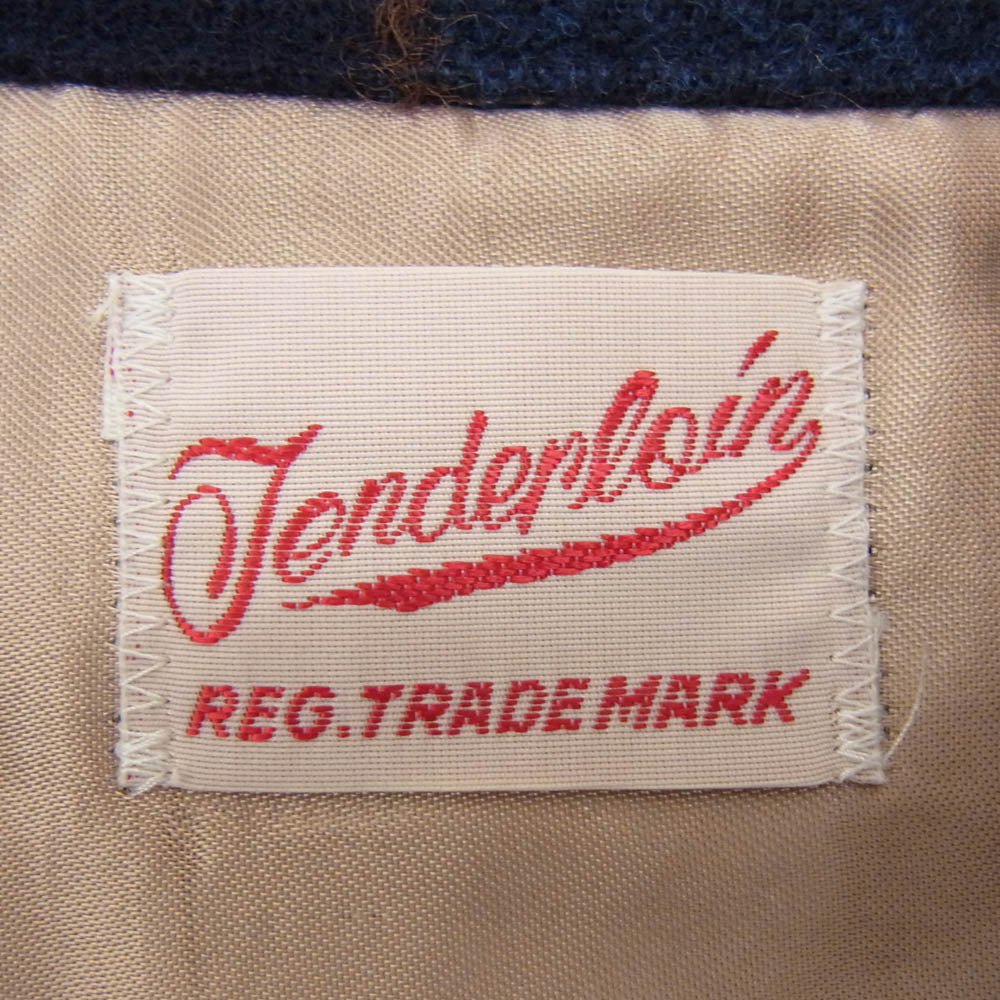 TENDERLOIN テンダーロイン T-WOOL SHT WP チェック ウール オープンカラー 長袖シャツ ブルー系 M【美品】【中古】
