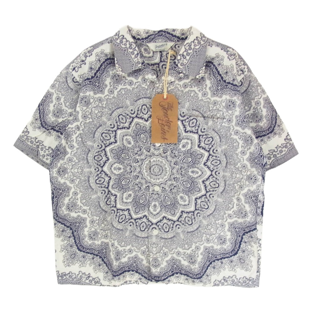 TENDERLOIN テンダーロイン T-PAISLEY SHT ペイズリー柄 半袖 オープンカラーシャツ NAVY ネイビー系 M【中古】