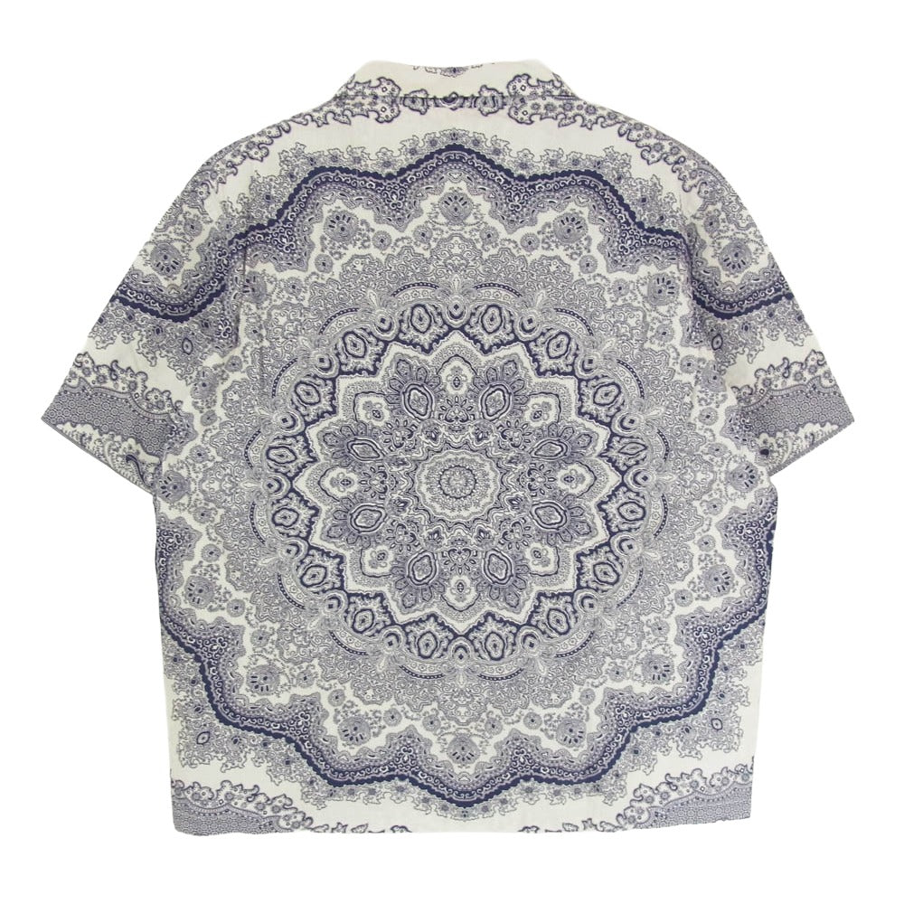 TENDERLOIN テンダーロイン T-PAISLEY SHT ペイズリー柄 半袖 オープンカラーシャツ NAVY ネイビー系 M【中古】