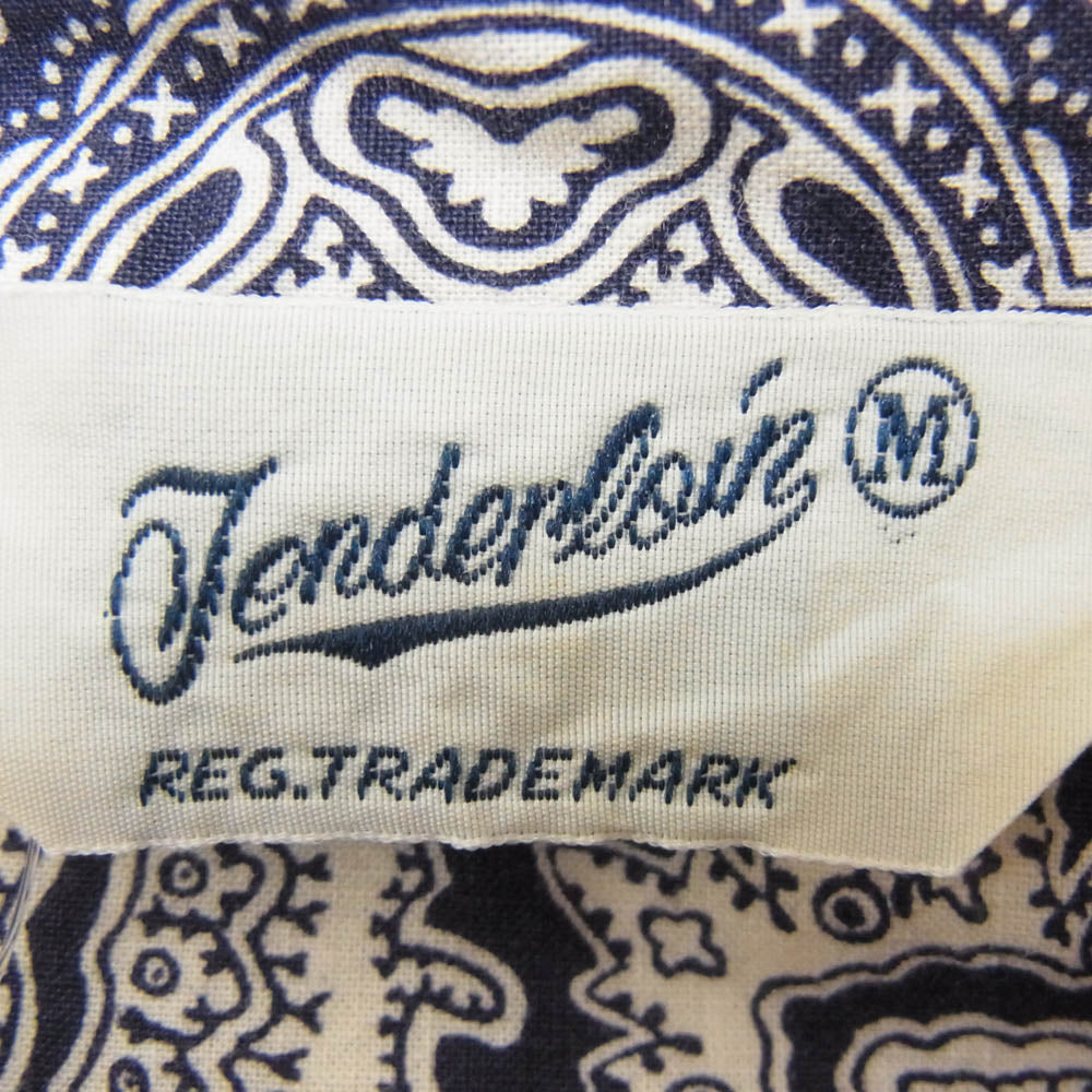 TENDERLOIN テンダーロイン T-PAISLEY SHT ペイズリー柄 半袖 オープンカラーシャツ NAVY ネイビー系 M【中古】