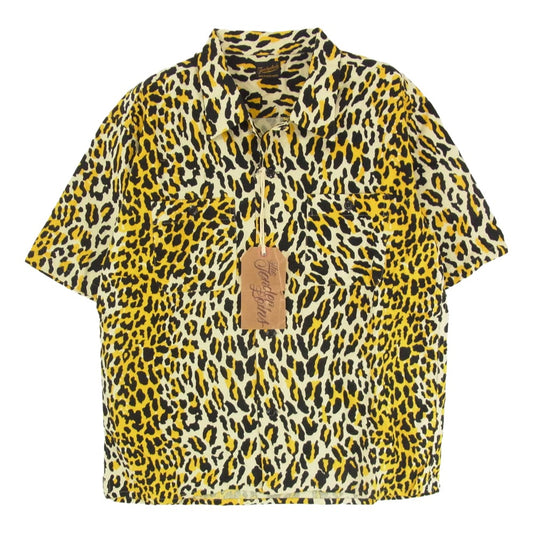 TENDERLOIN テンダーロイン T-PRINT FLANNEL SHT A SHORT LEOPARDO レオパード柄 プリントフランネル 半袖 オープンカラーシャツ イエロー系 M【中古】