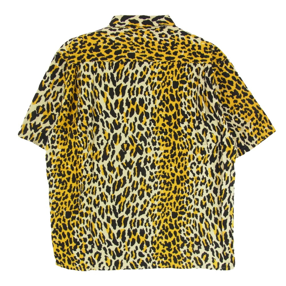 TENDERLOIN テンダーロイン T-PRINT FLANNEL SHT A SHORT LEOPARDO レオパード柄 プリントフランネル 半袖 オープンカラーシャツ イエロー系 M【中古】