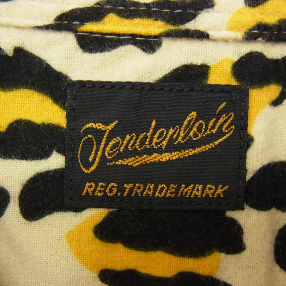 TENDERLOIN テンダーロイン T-PRINT FLANNEL SHT A SHORT LEOPARDO レオパード柄 プリントフランネル 半袖 オープンカラーシャツ イエロー系 M【中古】
