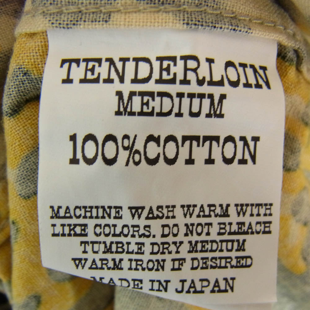 TENDERLOIN テンダーロイン T-PRINT FLANNEL SHT A SHORT LEOPARDO レオパード柄 プリントフランネル 半袖 オープンカラーシャツ イエロー系 M【中古】