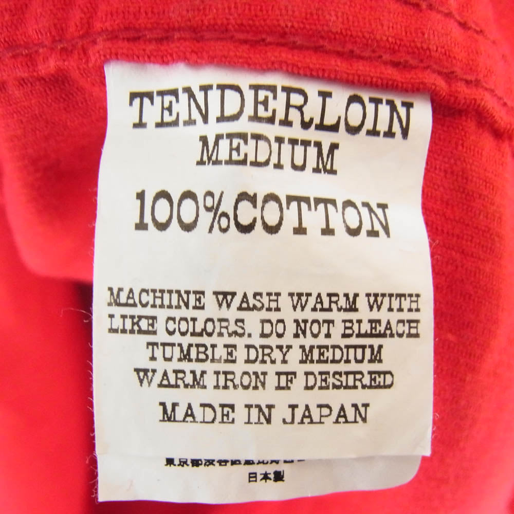 TENDERLOIN テンダーロイン T-CORDUROY SHT S チェーン刺繍ロゴ ウエスタン コーデュロイ 長袖 オープンカラー シャツ レッド系 M【中古】