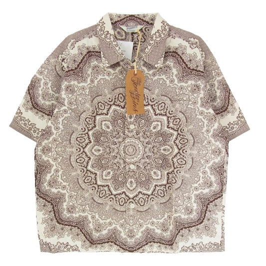TENDERLOIN テンダーロイン T-PAISLEY SHT ペイズリー柄 半袖 オープンカラーシャツ BROWN ブラウン系 M【中古】