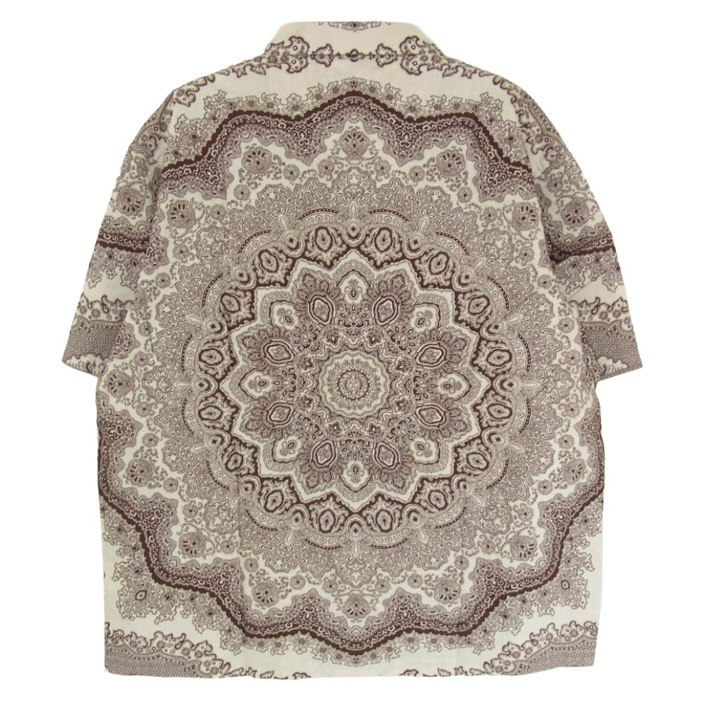 TENDERLOIN テンダーロイン T-PAISLEY SHT ペイズリー柄 半袖 オープンカラーシャツ BROWN ブラウン系 M【中古】