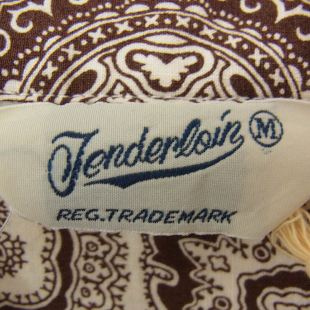 TENDERLOIN テンダーロイン T-PAISLEY SHT ペイズリー柄 半袖 オープンカラーシャツ BROWN ブラウン系 M【中古】