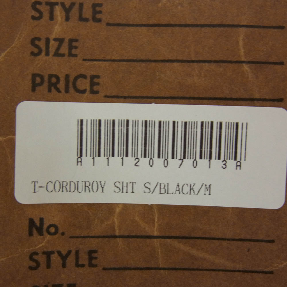 TENDERLOIN テンダーロイン T-CORDUROY SHT S チェーン刺繍ロゴ ウエスタン コーデュロイ 長袖 オープンカラー シャツ ブラック系 M【中古】