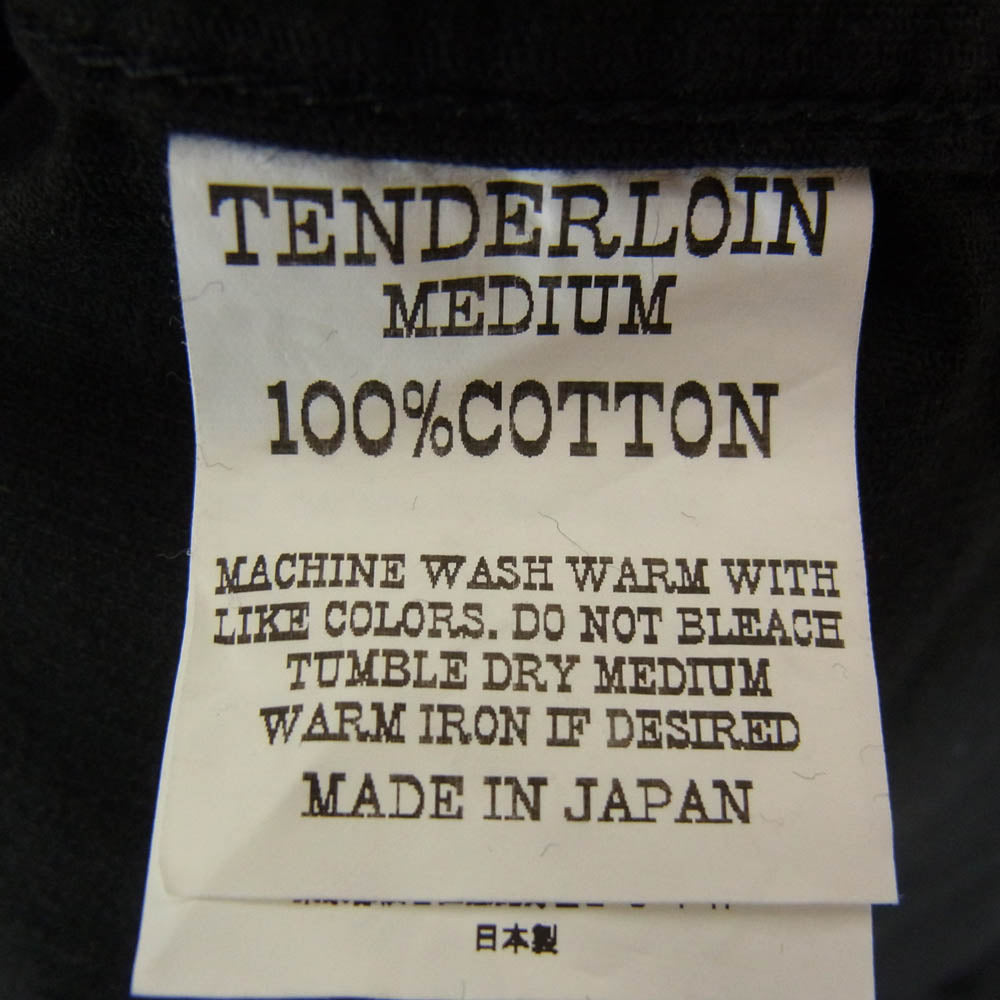 TENDERLOIN テンダーロイン T-CORDUROY SHT S チェーン刺繍ロゴ ウエスタン コーデュロイ 長袖 オープンカラー シャツ ブラック系 M【中古】