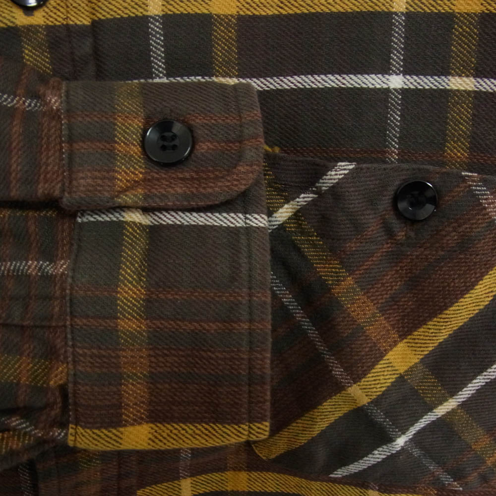 TENDERLOIN テンダーロイン T-HEAVY FLANNEL SHT チェック ヘビー フランネル 長袖シャツ ブラウン×イエロー ブラウン系 M【中古】