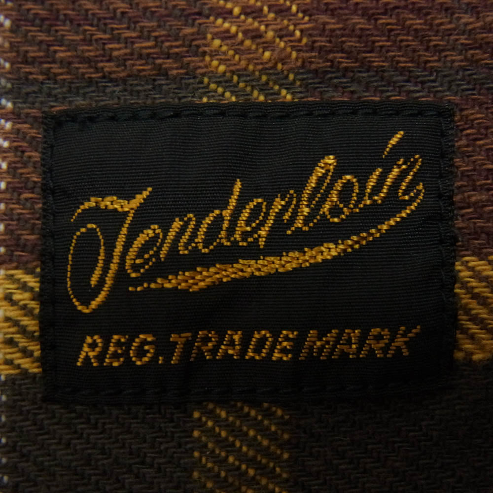 TENDERLOIN テンダーロイン T-HEAVY FLANNEL SHT チェック ヘビー フランネル 長袖シャツ ブラウン×イエロー ブラウン系 M【中古】