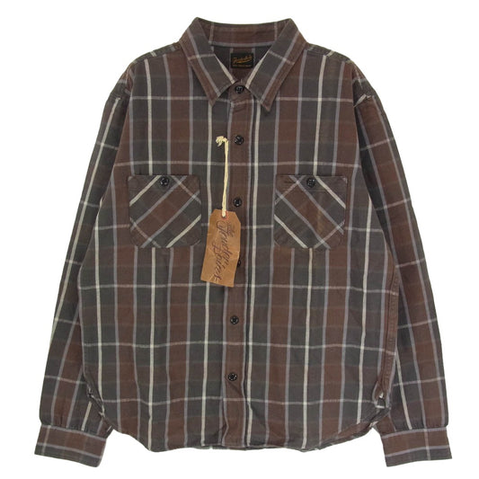 TENDERLOIN テンダーロイン T-HEAVY FLANNEL SHT チェック ヘビー フランネル 長袖シャツ ブラウン系 M【中古】