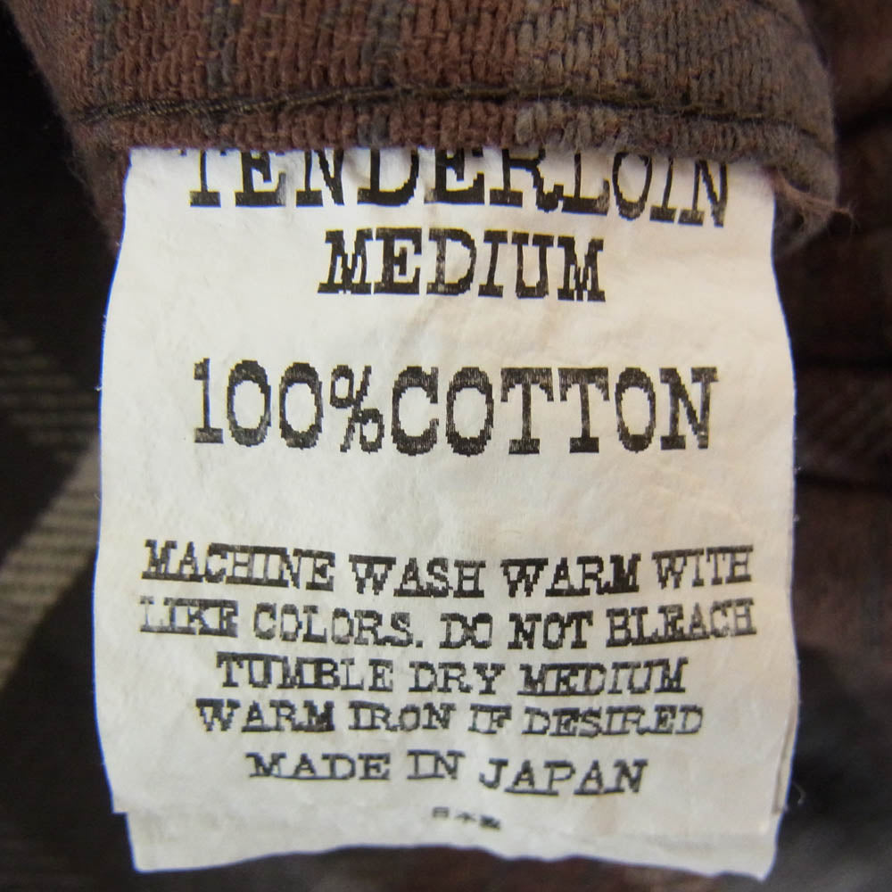 TENDERLOIN テンダーロイン T-HEAVY FLANNEL SHT チェック ヘビー フランネル 長袖シャツ ブラウン系 M【中古】