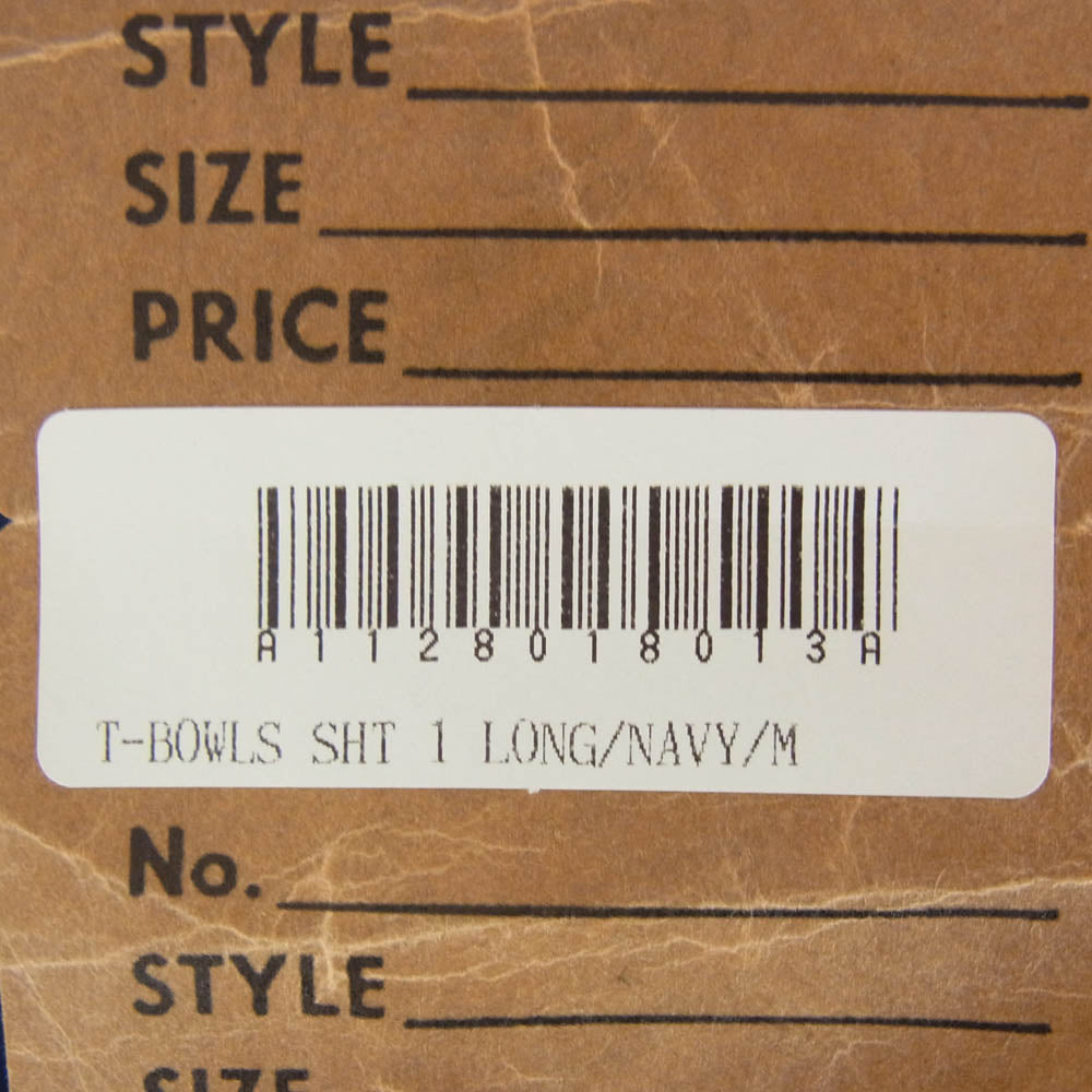 TENDERLOIN テンダーロイン T-BOWLS SHT 1 LONG ロゴワッペン 長袖 オープンカラー ボーリングシャツ ネイビー系 M【中古】