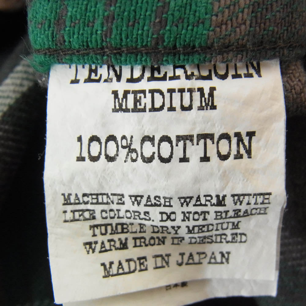 TENDERLOIN テンダーロイン T-HEAVY FLANNEL SHT チェック ヘビー フランネル 長袖シャツ グリーン系 M【中古】
