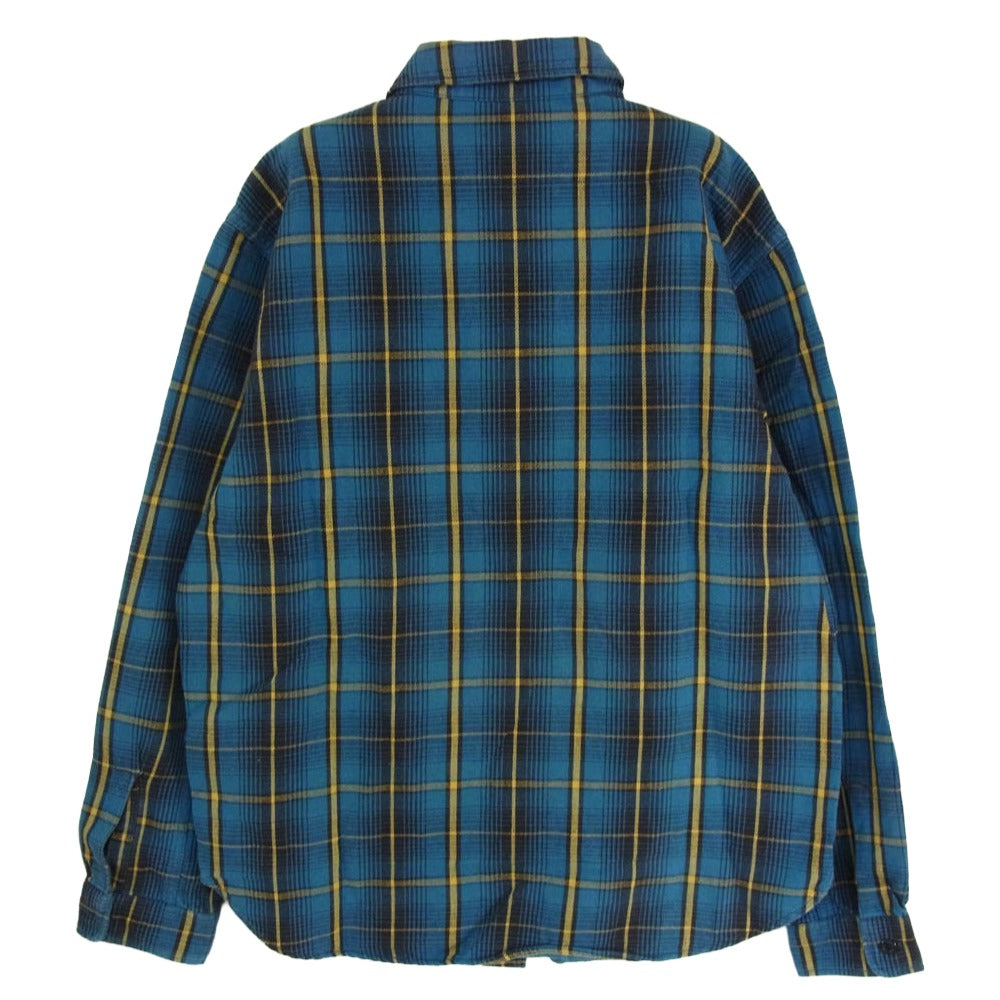 TENDERLOIN テンダーロイン T-HEAVY FLANNEL SHT CHECK チェック ヘビー フランネル 長袖シャツ TURQUO ブルー系 M【中古】