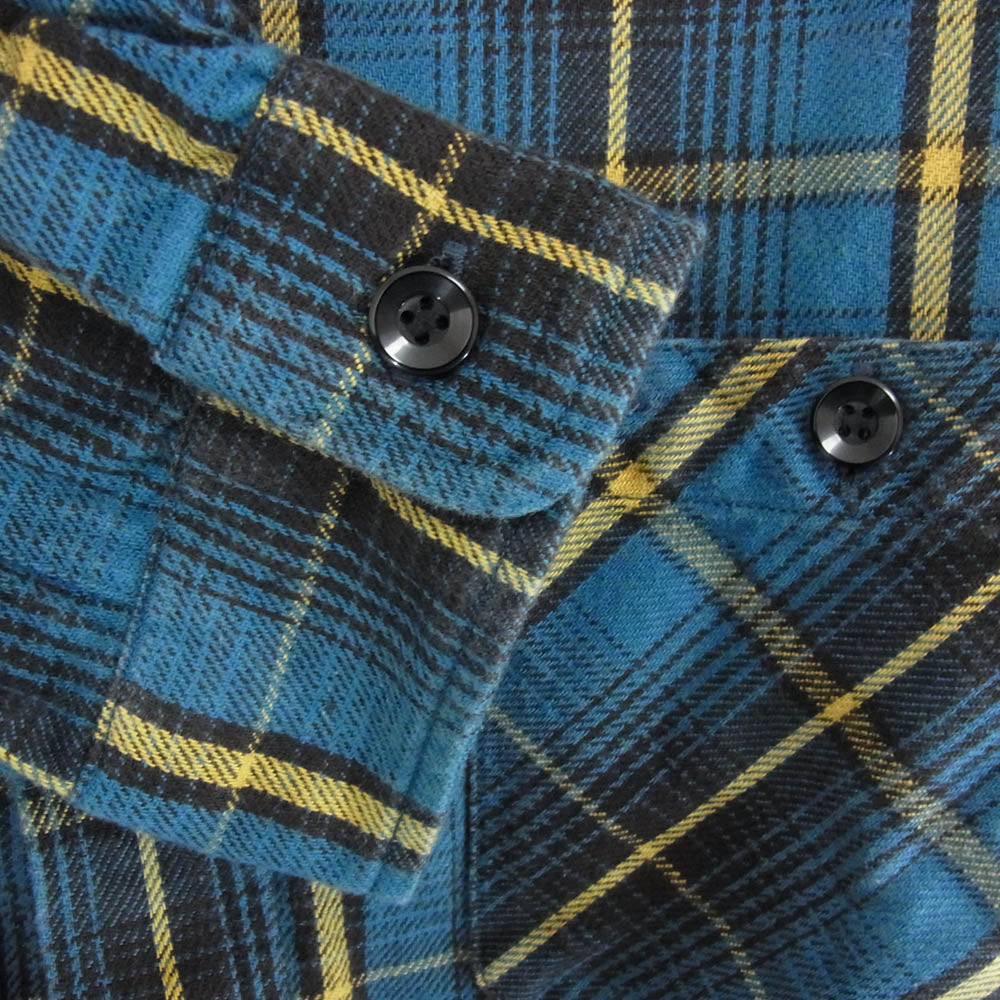 TENDERLOIN テンダーロイン T-HEAVY FLANNEL SHT CHECK チェック ヘビー フランネル 長袖シャツ TURQUO ブルー系 M【中古】