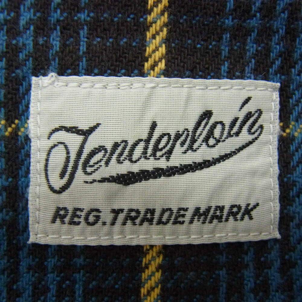 TENDERLOIN テンダーロイン T-HEAVY FLANNEL SHT CHECK チェック ヘビー フランネル 長袖シャツ TURQUO ブルー系 M【中古】