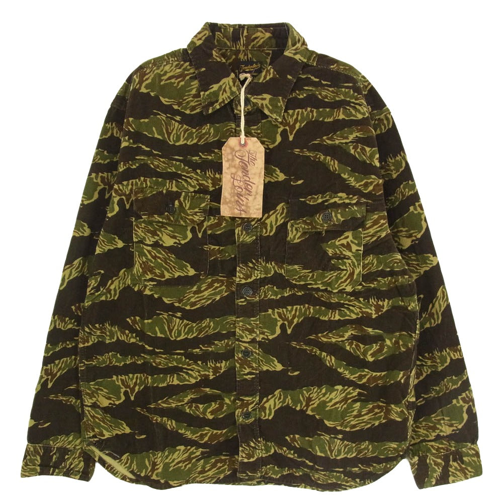 TENDERLOIN テンダーロイン T-CORDUROY SHT BB タイガーカモ コーデュロイ 長袖シャツ カーキ系 M【美品】【中古】