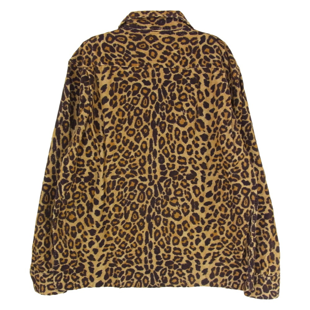 TENDERLOIN テンダーロイン T-CORDUROY SHT A LEOPARDO レオパード柄 コーデュロイ 長袖 オープンカラー シャツ ブラウン系 M【美品】【中古】