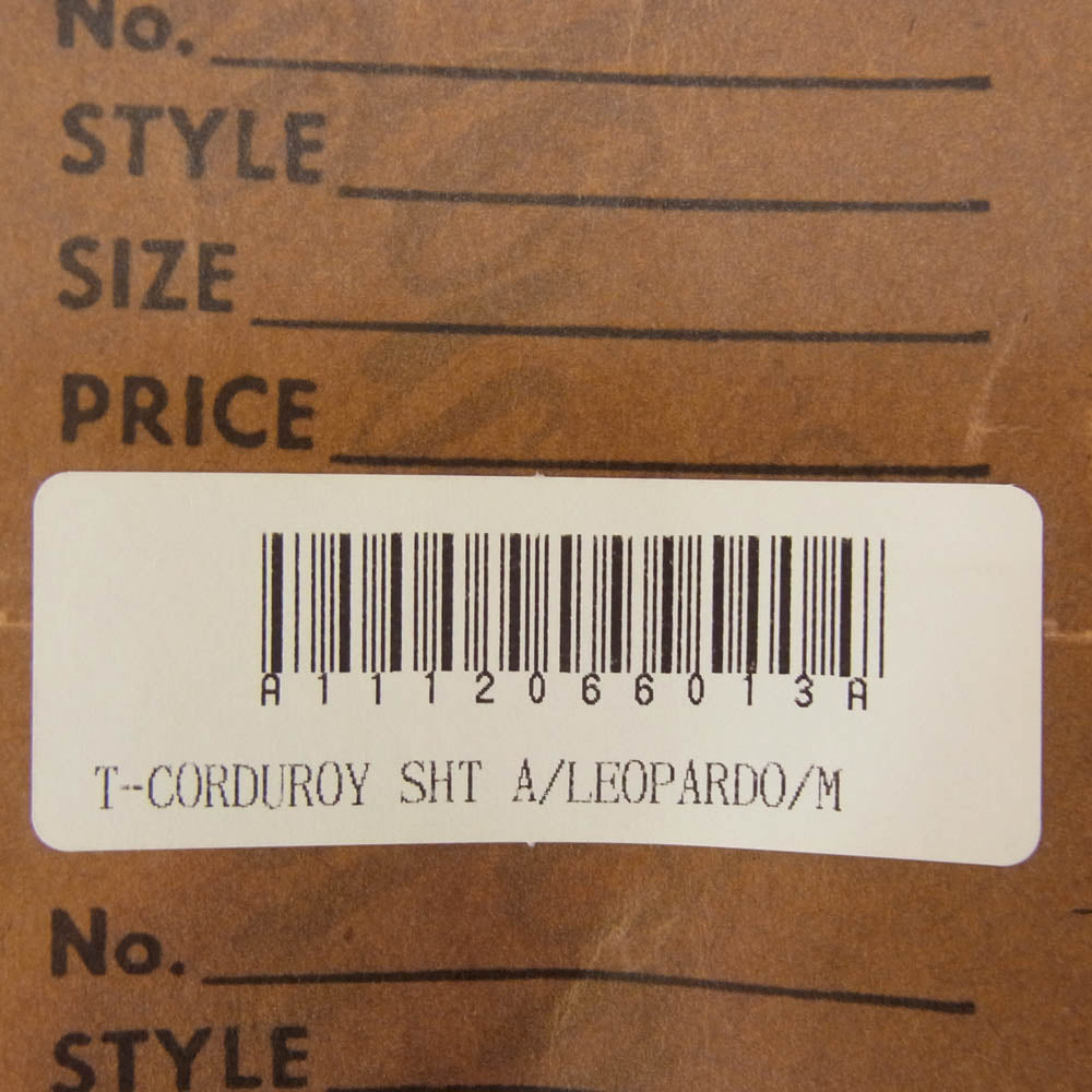 TENDERLOIN テンダーロイン T-CORDUROY SHT A LEOPARDO レオパード柄 コーデュロイ 長袖 オープンカラー シャツ ブラウン系 M【美品】【中古】