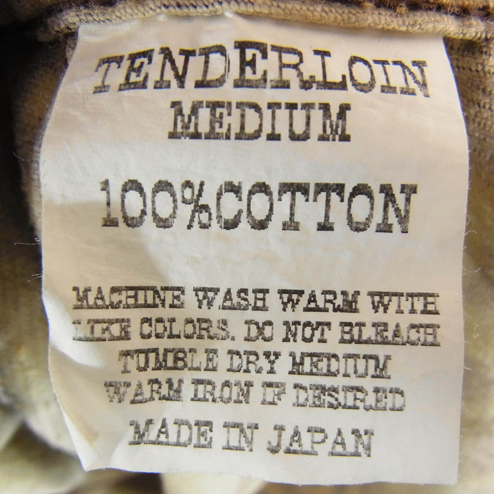 TENDERLOIN テンダーロイン T-CORDUROY SHT A LEOPARDO レオパード柄 コーデュロイ 長袖 オープンカラー シャツ ブラウン系 M【美品】【中古】